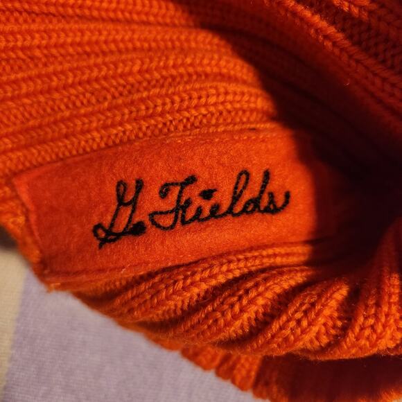 Vintage Orange Letterman Sweater Sand Knit Wear Wool 50s 60s Athletic Size 42 - Picture 4 of 9